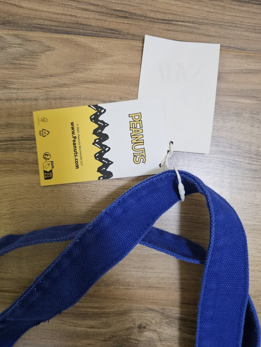 Zara Peanuts Blue Woodstock You Good? Tote/Shopper Bag - Picture 3 of 9